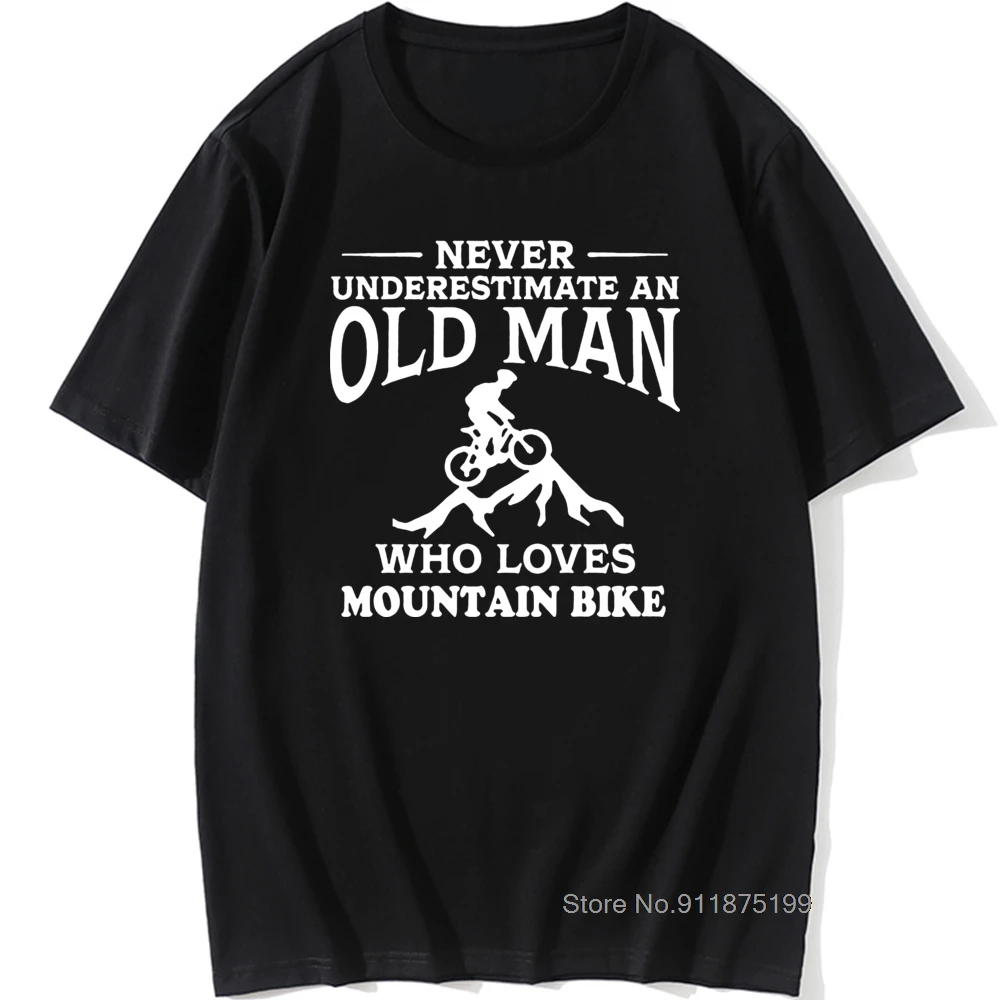 

Футболка мужская с коротким рукавом, хлопковая рубашка для пожилых людей, любит горный велосипед, подарок любимому велосипеду
