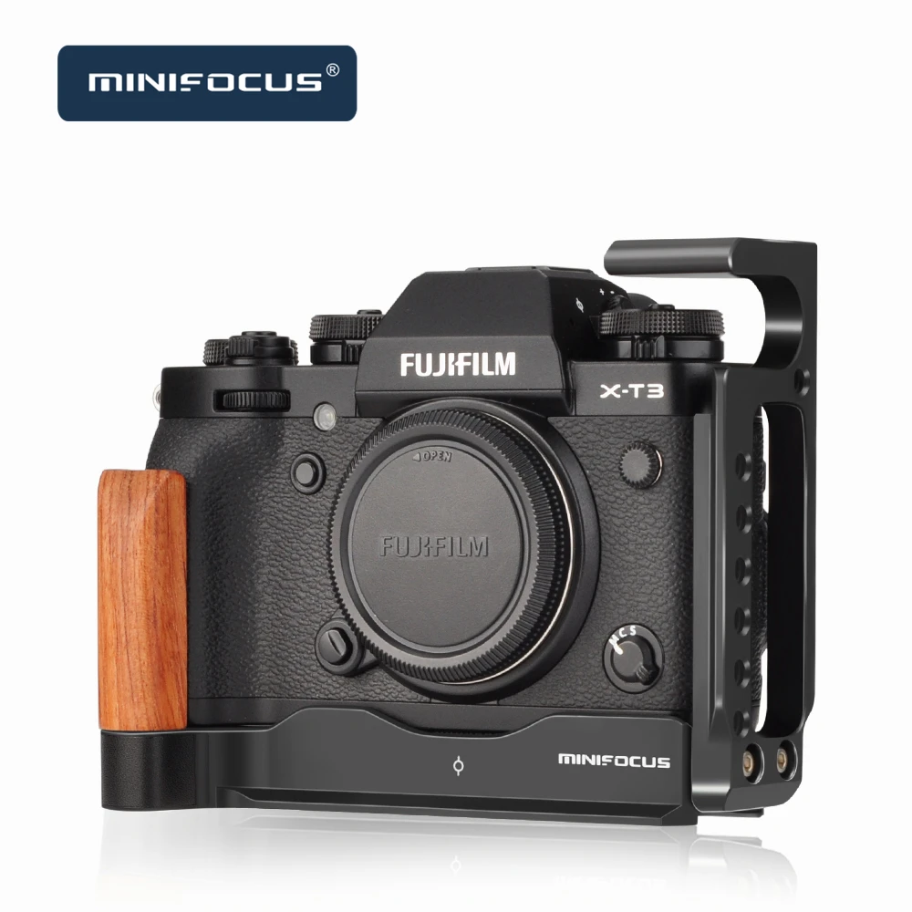 Полу клетка Vlog Plate для Fuji Fujifilm X T3 XT3 XT 2 Вертикальная съемка деревянный ручной