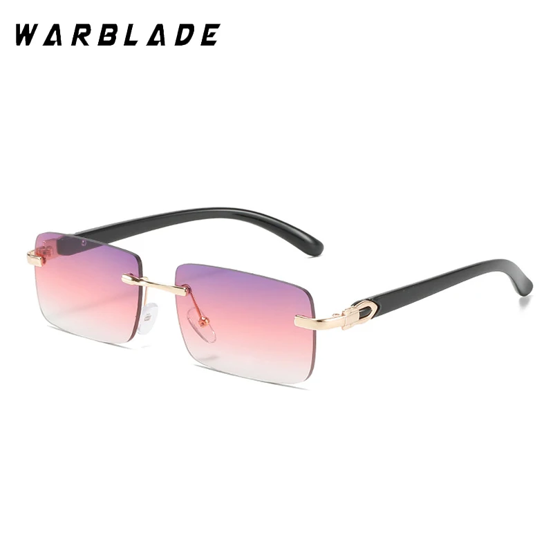 

Солнцезащитные очки без оправы для мужчин и женщин, прямоугольной формы, без оправы, в винтажном стиле, градиентные, без оправы, для вождения...