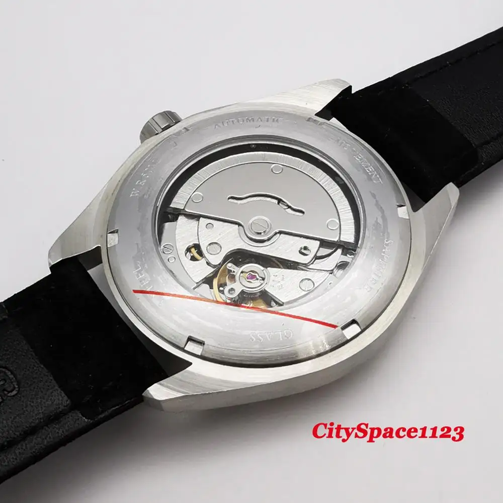 Мужские Водонепроницаемые механические наручные часы из нержавеющей стали с