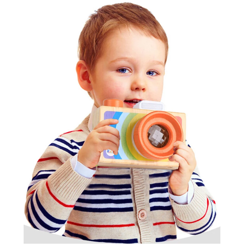 

Kids Toy Camera Cute Cartoon Baby Wooden Toys Kids Christmas Room Decor Photography Children Wooden Camera Toys Playing Tool
