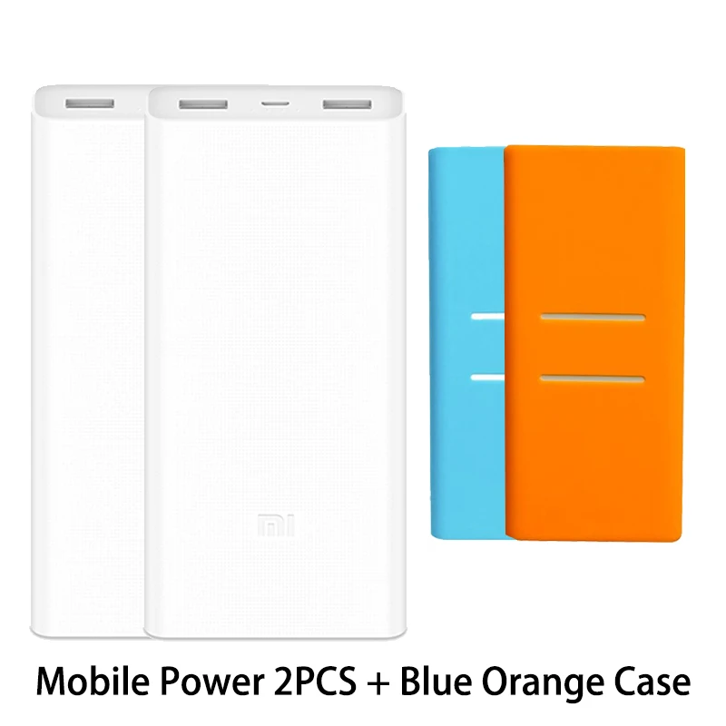 2setPowerBank Case1 Xiao mi power Bank 20000 мАч PLM06ZM два порта usb Быстрая зарядка QC 3,0 20000 мАч mi power bank Внешняя батарея Портативная зарядка - Цвет: 2setPowerBank Case1