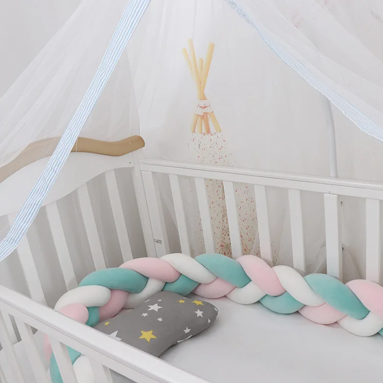 Pink White Sky 3M детский бампер кровать плетеная кроватка бамперы для мальчиков девочек Младенческая защита для кроватки бампер Тур де ЛИТ Bebe Tresse декор комнаты - Цвет: Pink White Sky
