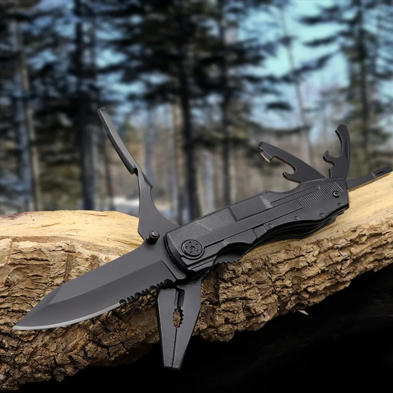 

A New Generation of Runner's Multifunctional Knife Pliers Combination Outdoor Camping Pocket Portable Folding Pliers EDC Tool