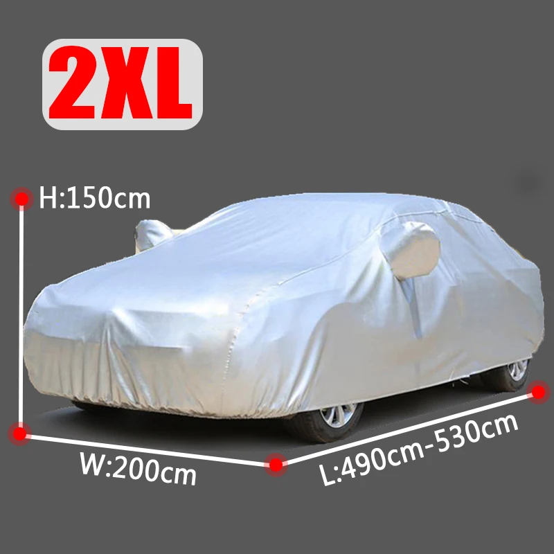 2XL Универсальные автомобильные Чехлы, автомобильные Чехлы, размер s/m/l/XL/XXL, дождевые, снежные, пылевые, защита от солнца, защита от ультрафиолета, крытые, уличные Чехлы Для Седана - Название цвета: 2XL