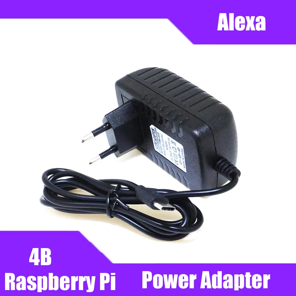 Источник питания Raspberry Pi 4 Type-C 5 В 3 А зарядное устройство стандарта ЕС США