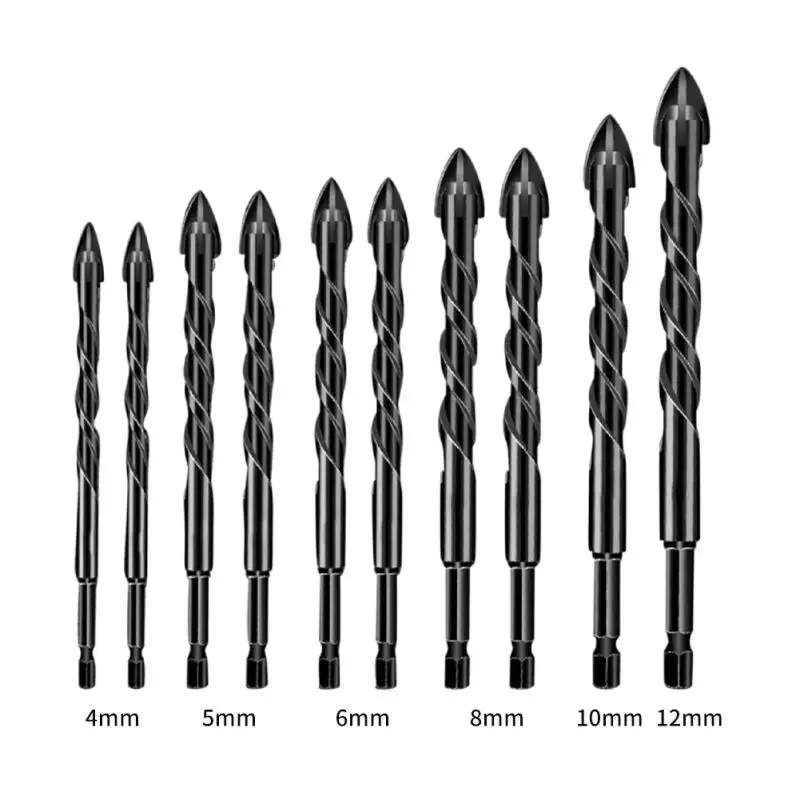 

Wall Mirror Professional Carbide Tip Twist Cross Glass Concrete Drill Bit Set Suitable for Glass, Brick, Tile, Concrete, Plastic