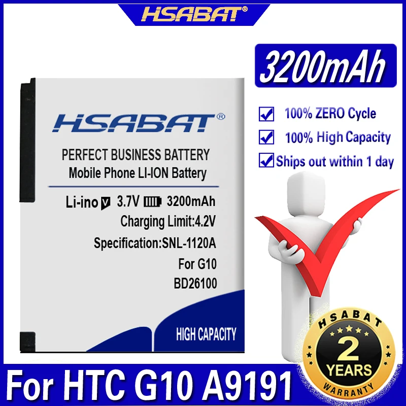 HSABAT BD26100 3200mAh Battery for HTC G10 A9191 Desire HD Surround T8788 T9188 T9199 Tianxi HuaShan myTouch | Мобильные телефоны и
