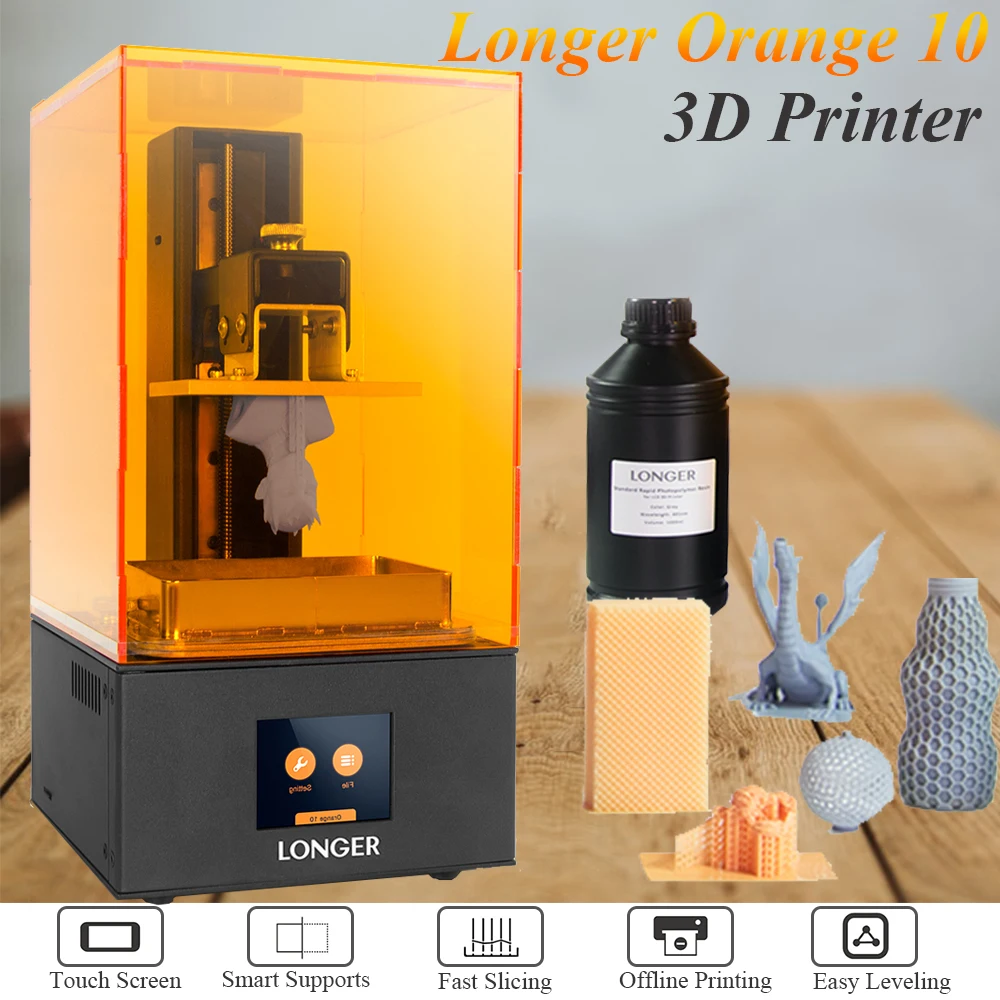 Orange10 405nm lcd УФ-полимерный 3d принтер 98 мм* 55 мм* 140 мм размер печати Поддержка офлайн печати с 2,8 дюймовым сенсорным экраном