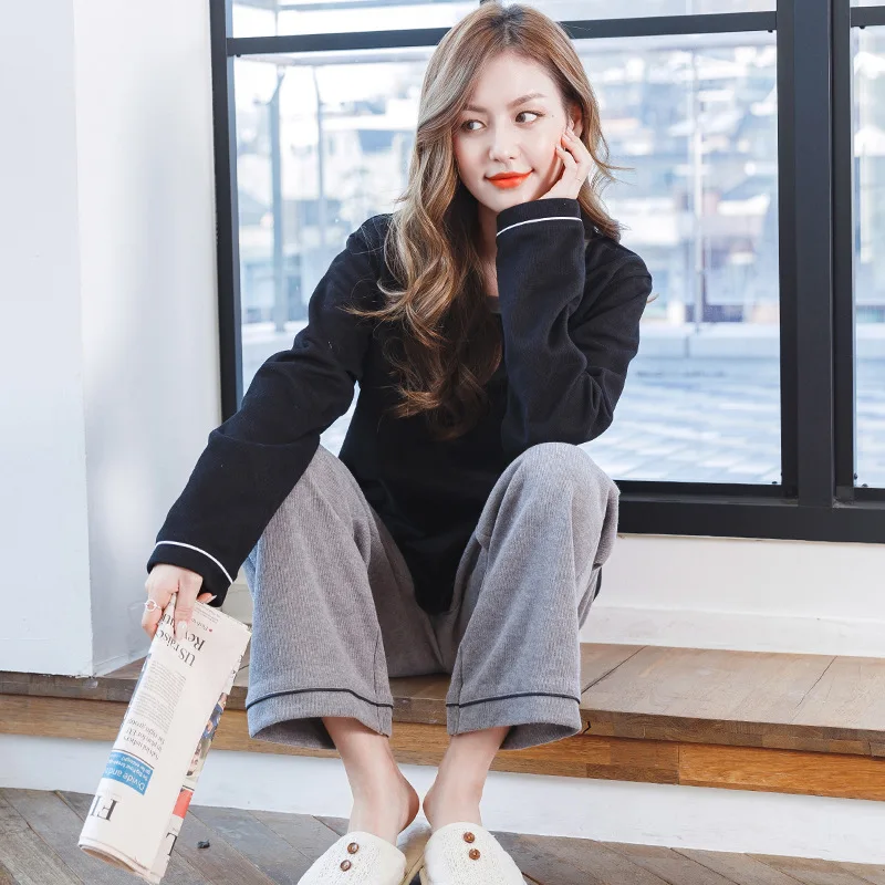 New Cotton Pajamas Women's Korean Version Home Wear Long Sleeve Nightwear Suit Sleepwear Set Loungewear Sleep Wear