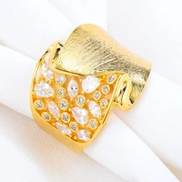 kellybola 2022 new korean fashion exquisite asymmetric geometric zirconia ring for womens daily party wedding dubai jewelry