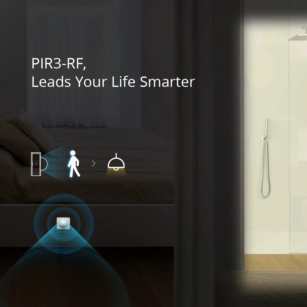 SONOFF PIR3-RF 433Mhz Smart Motion Sensor Work with SONORF Bridge via eWeLink APP Alarm Notification Scene For Home | Электроника