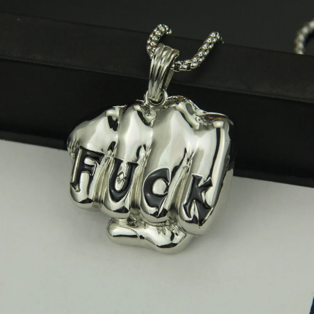 2020 new fashion metal fist necklace boho style men's temperament jewelry at cheap prices | Украшения и аксессуары