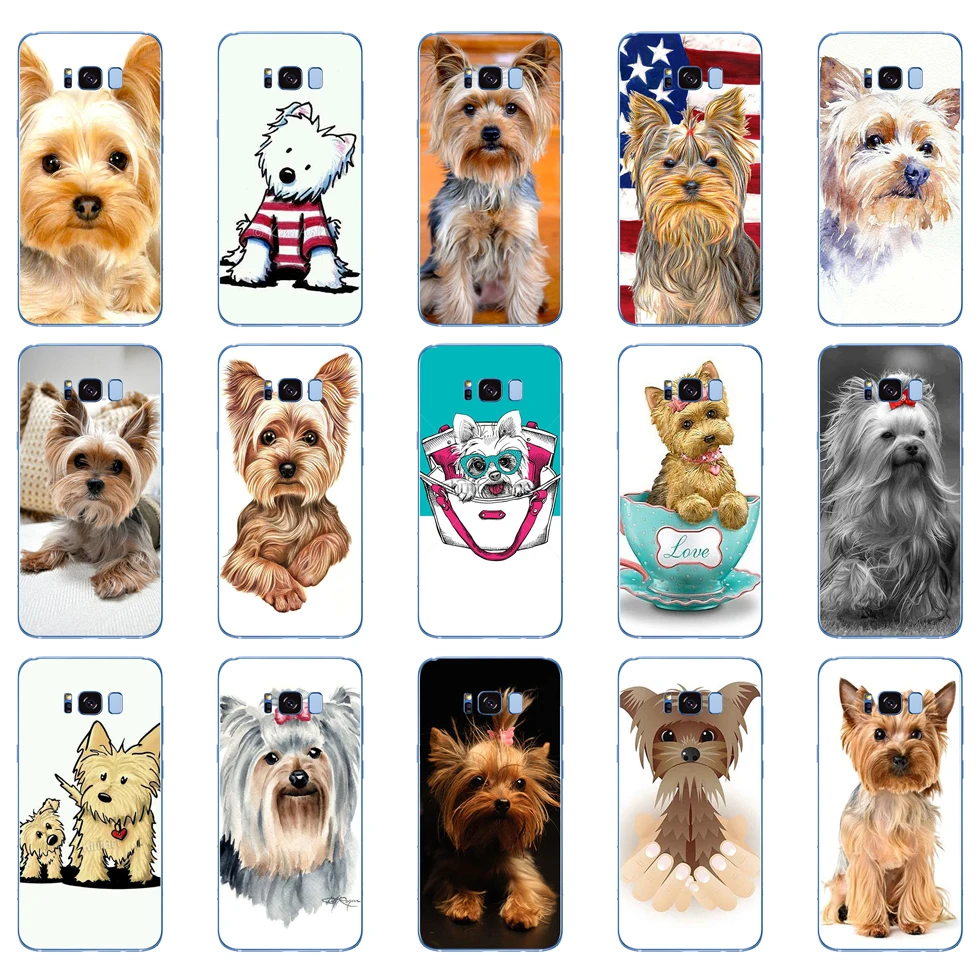 93DD йоркширский терьер собака щенок Мягкий силиконовый чехол для Samsung Galaxy S6 S7 edge S8