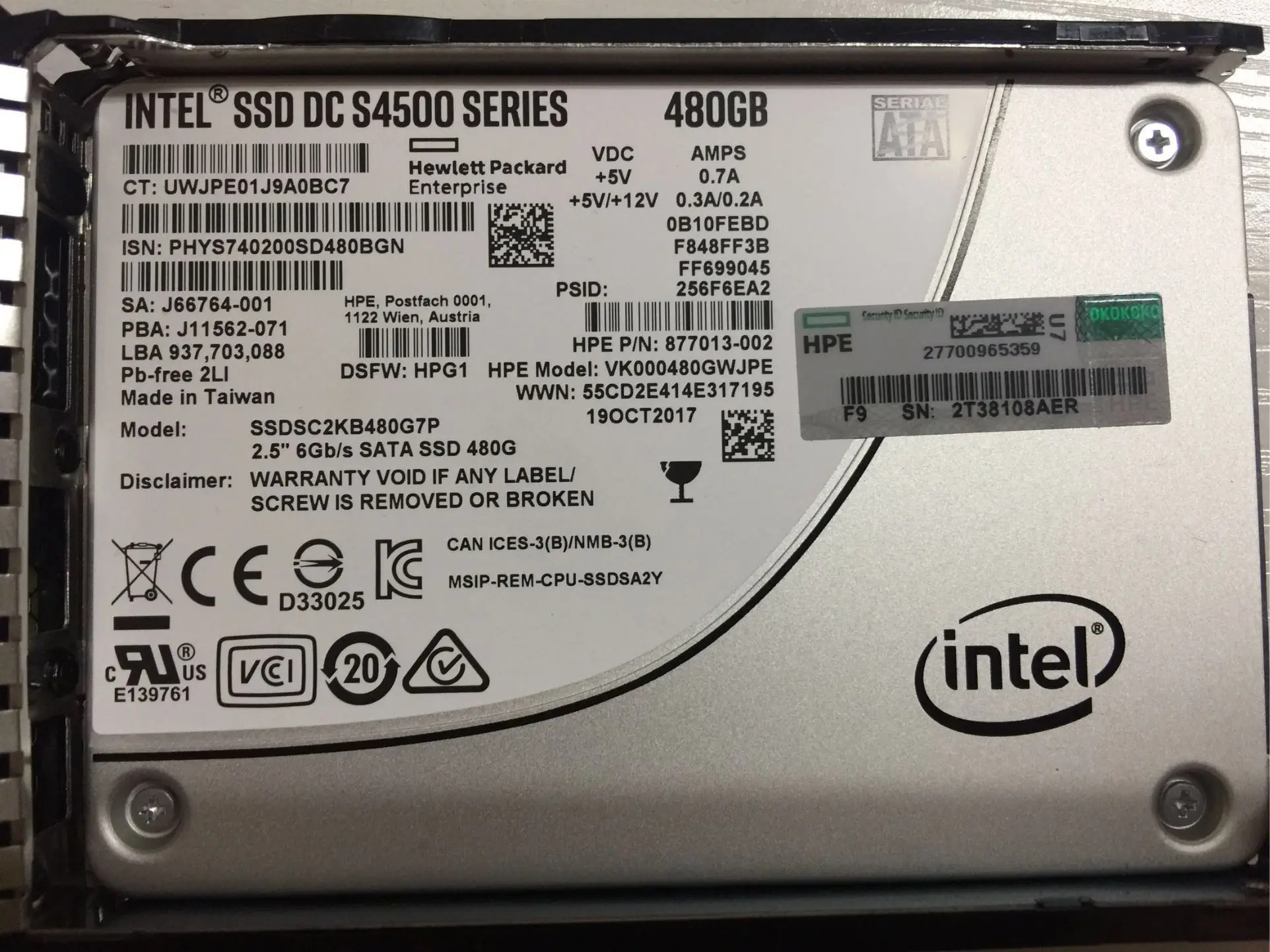 877746-B21 878846-001 877013-002 HPE 480 ГБ SATA RI SFF SC DS SSD | Компьютеры и офис