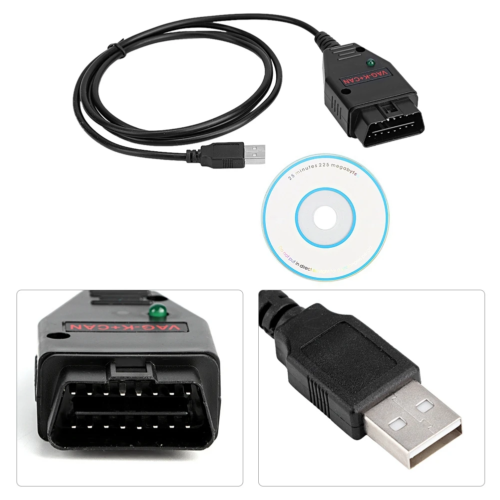 Автомобильный диагностический сканер кабель с CD подходит для VAG K + CAN 1 4 Commander