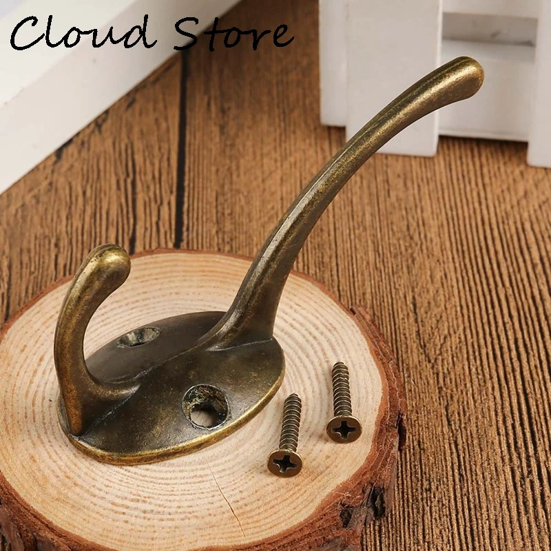 

Vintage Hangers Hook Zinc Alloy Wall Hook Bronze Cloth Coat Bag Hat Hanging Hooks Bathroom Kitchen Anitque Racks With Screws