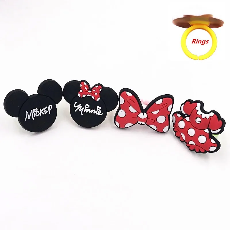 1 шт. Микки Минни значок лук палец кольца ПВХ аксессуары для детей Косплей Подарки