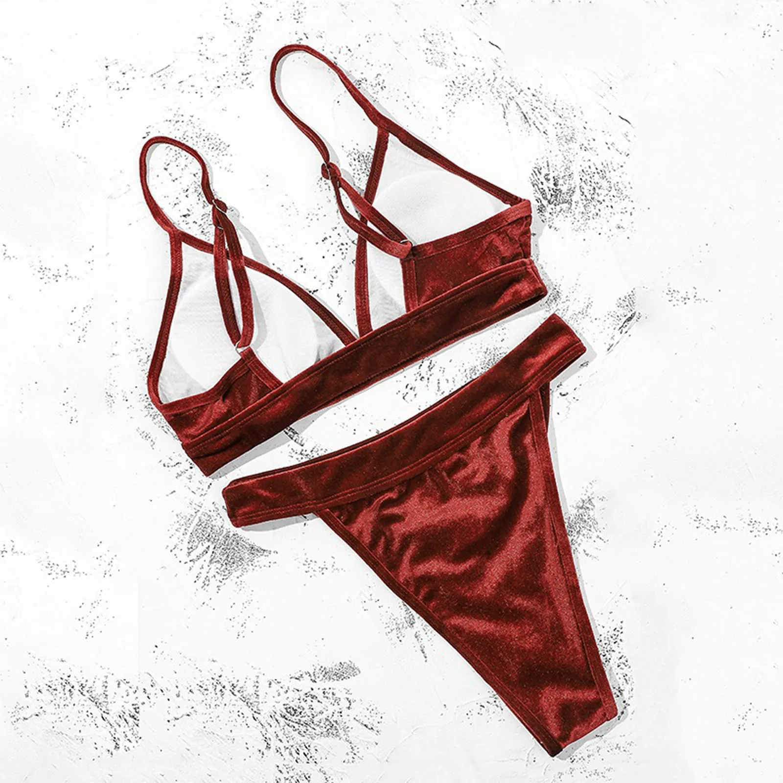 Женский комплект бикини привлекательный контрастный с вставками купальник пуш