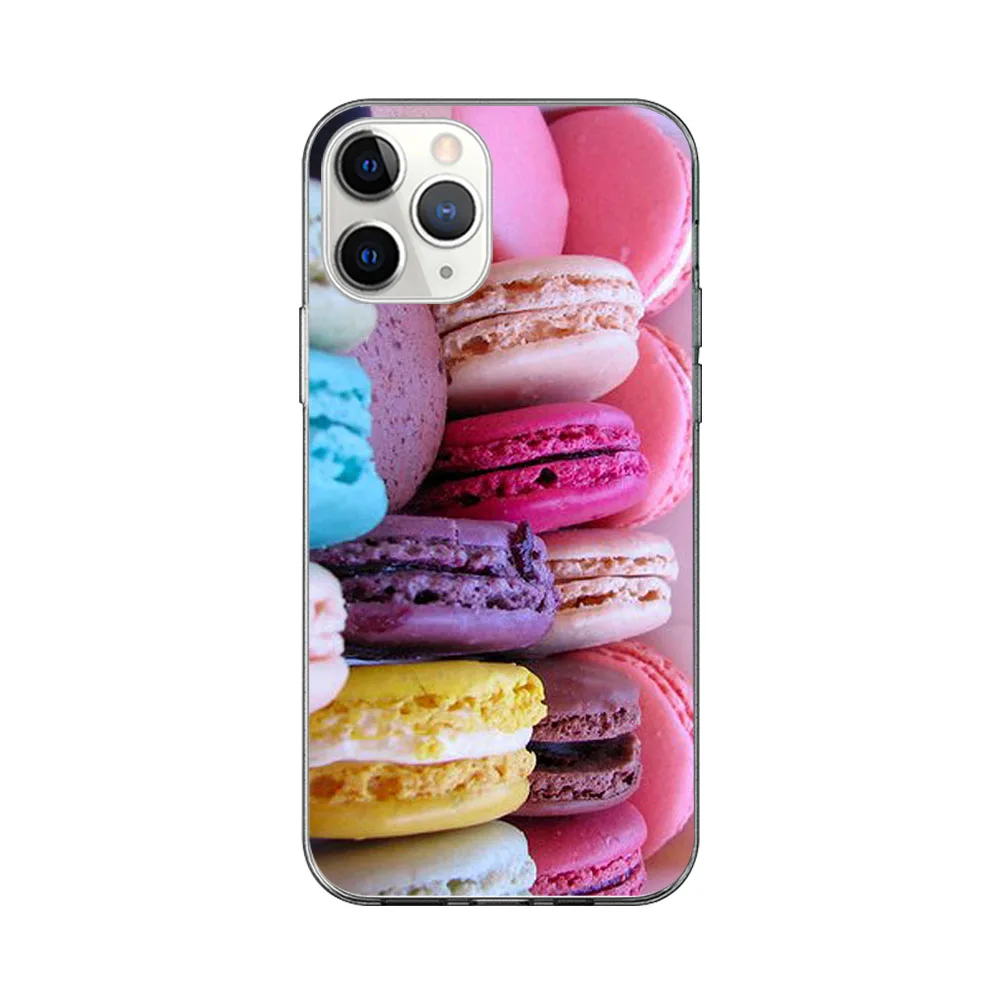 

Donut Macarons Case For iPhone 12 11 Pro Max Back for iPhone X XR XS MAX 7 8 6 6S Plus 5S SE 2020 Soft Silicon TPU Phone Fundas