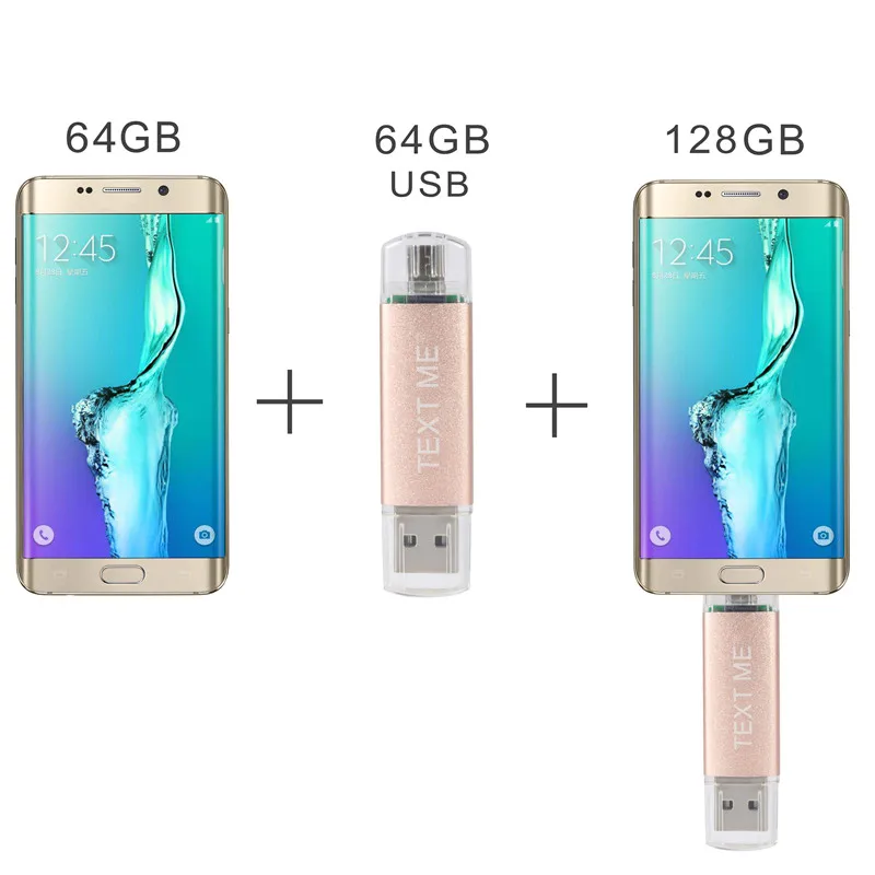 USB флеш накопитель TEXT ME 64 ГБ usb2.0 3 в 1 OTG 4 8 16 32 OTG|USB флэш-накопители| |