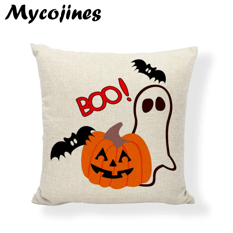 Чехол Подушка с изображением тыквы на Хэллоуин|Наволочки| |