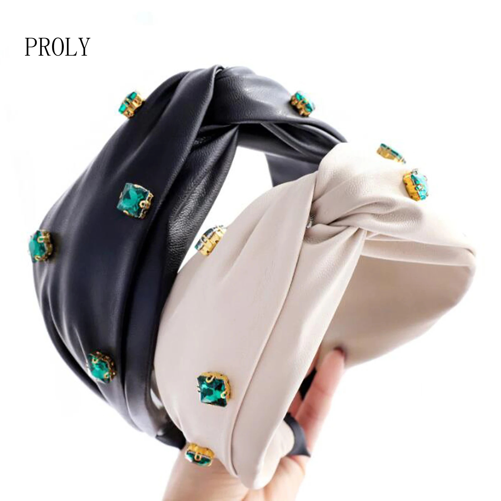 PROLY Новая мода Женская повязка на голову из искусственной кожи Hairband Женский