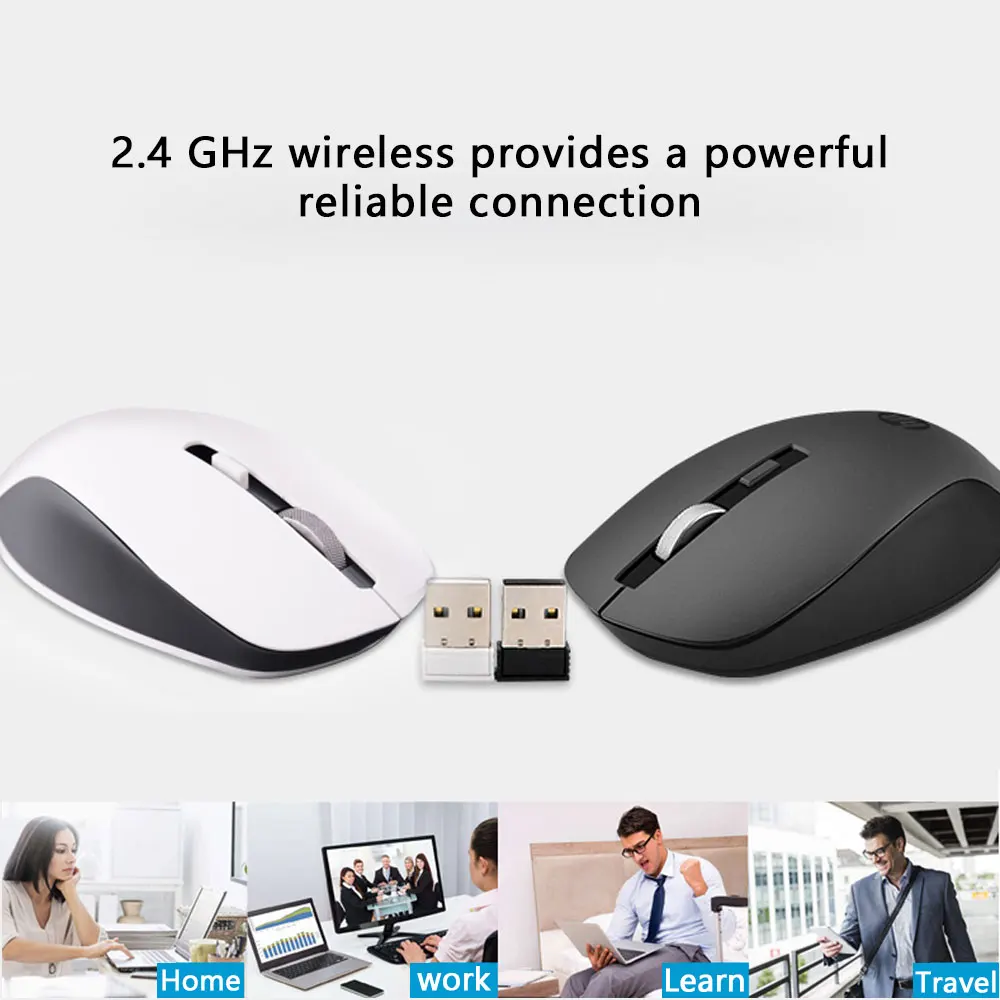 Hp Бесшумная беспроводная мышь 1600 точек/дюйм эргономичная 2,4G Mause USB оптическая портативная мини беспроводная мышь для ПК компьютера ноутбука мыши