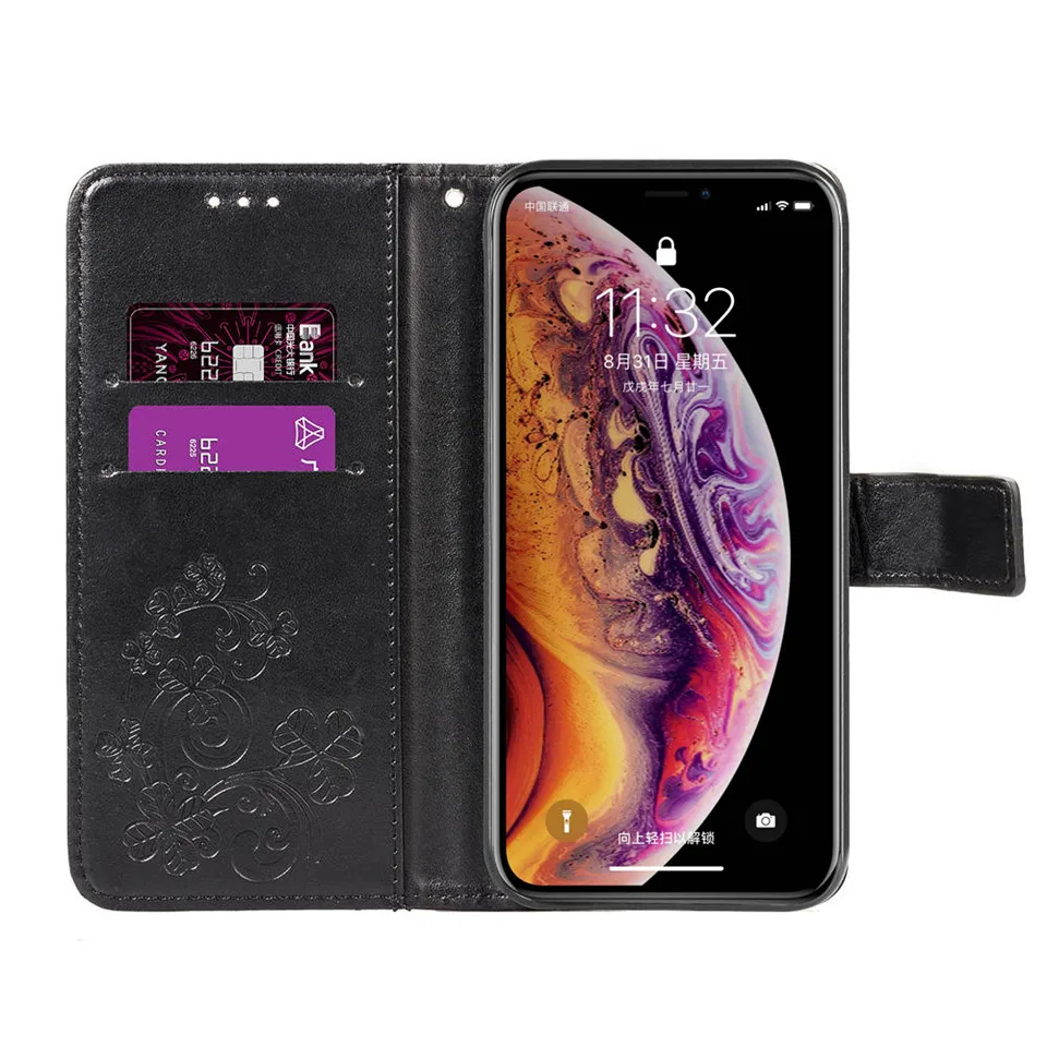 Высокое качество клевер кошелек флип чехлы для телефонов Apple iphone 6 чехол s X XR XS max 8 7
