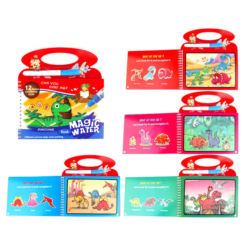 

Reusable Magic Water Drawing Coloring Book Cartoon Doodle With Drawing Toys For Kids Learning Education Painting Board Baby Gift