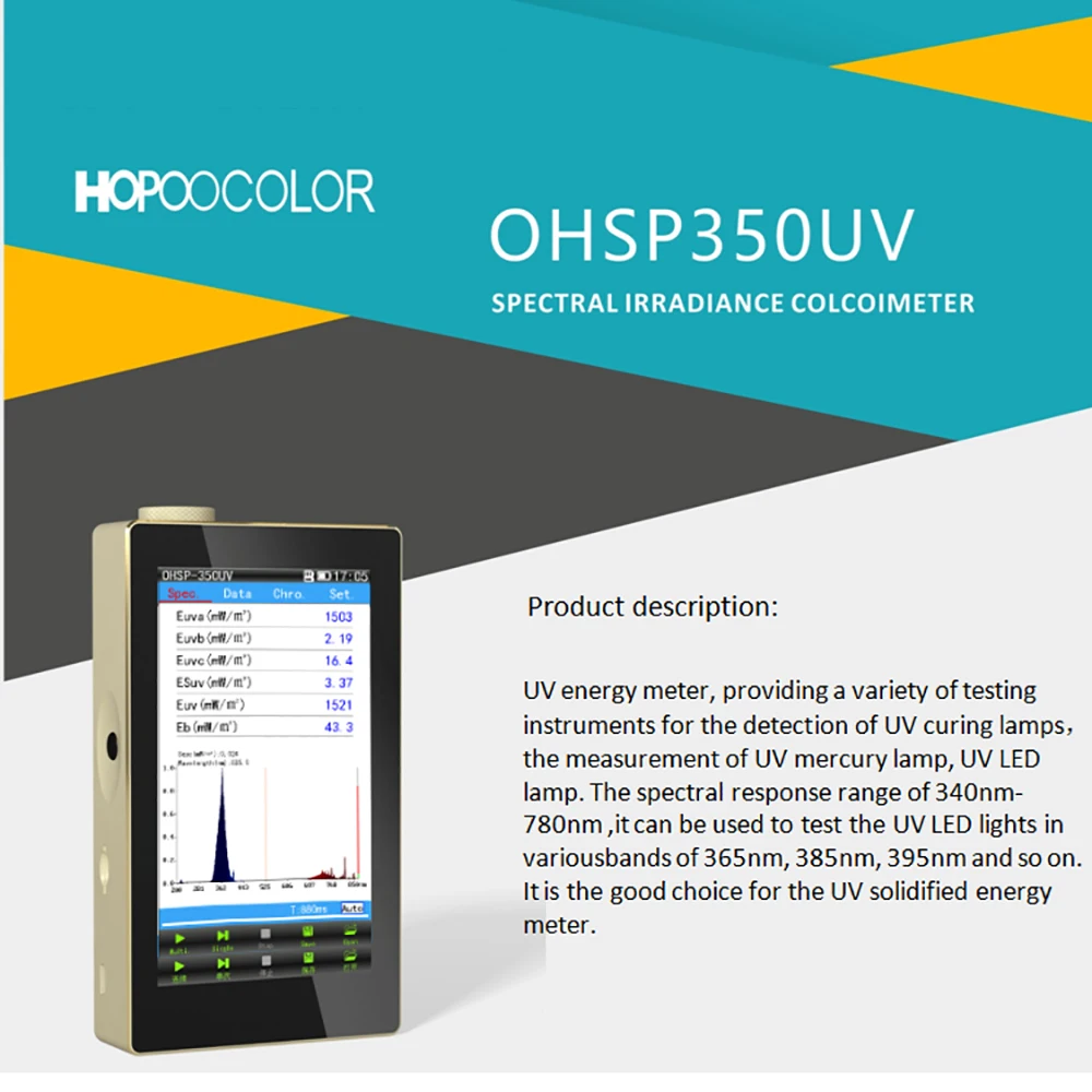 Портативный спектрофотометр OHSP350UV 230 850нм HOPOOCOLOR UVA UVB UVC|Спектрометры| |