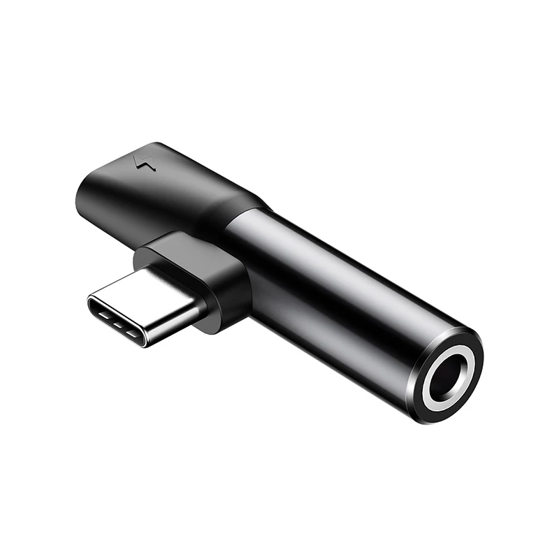 Black Baseus Usb type C до 3,5 мм Aux Jack аудио адаптер для samsung S10 S9 S8 Xiaomi Mi9 huawei mate 20 P30 Pro ype-C зарядный адаптер - Цвет: Black