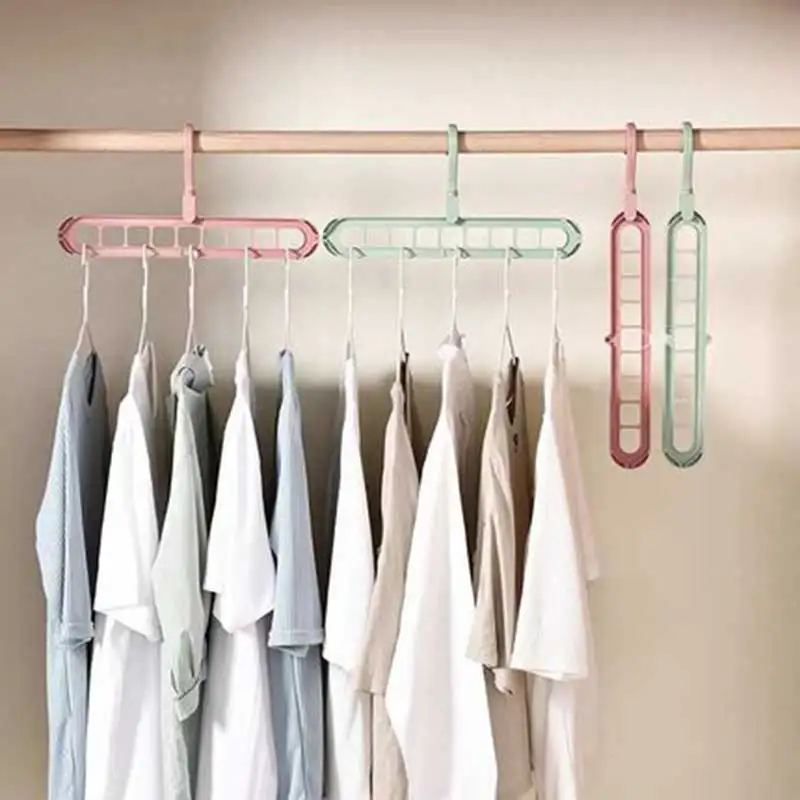 

1pcs 9-hole Multi-function Multi-port Support Circle Magic Hangers Clothes Drying Racks Rotating Plastic Scarf Storage Rack