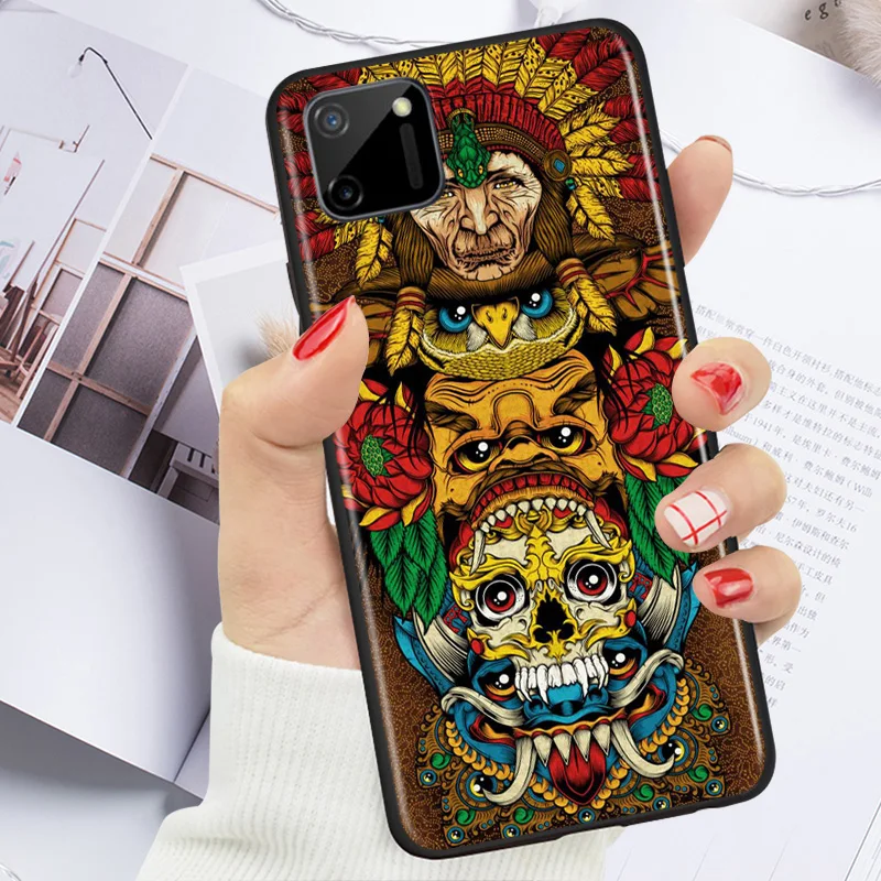 

Ethnic Totem Pattern Art For OPPO Realme 7i C17 7 6 6S 6i 5 5S 5i 3 3i 2 Narzo 10 20 Pro Global 5G Phone Case