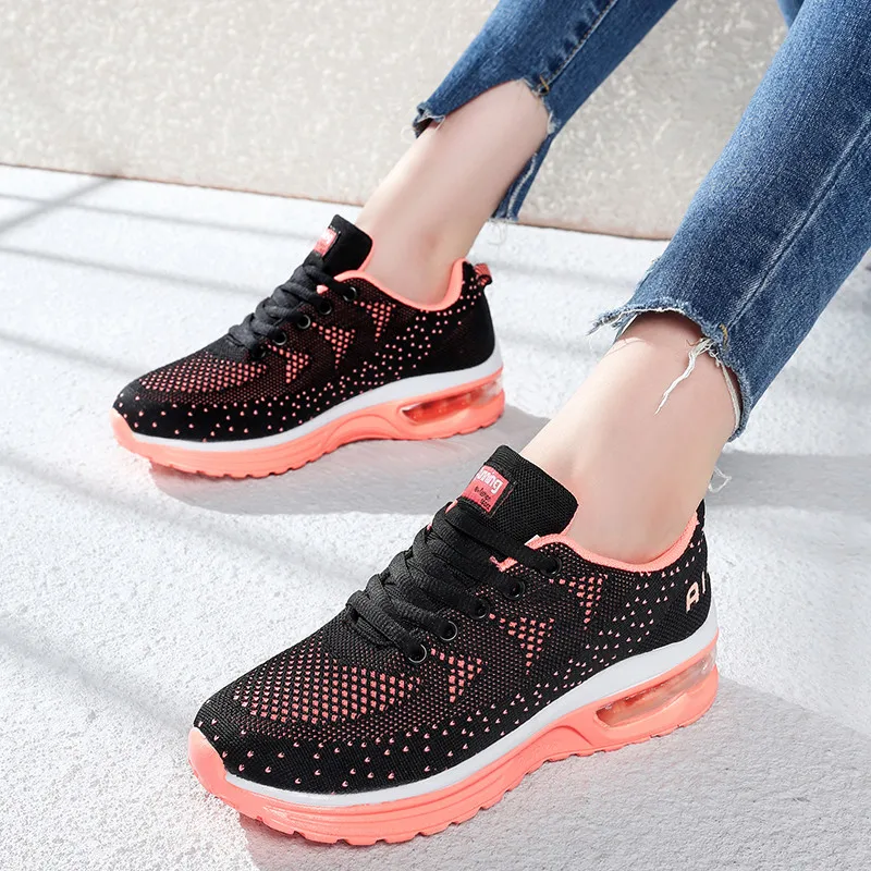 Fashion Women Running Shoes Breathable Air Cushion Sneakers Woman Height Increasing Platform Sports Trainers
