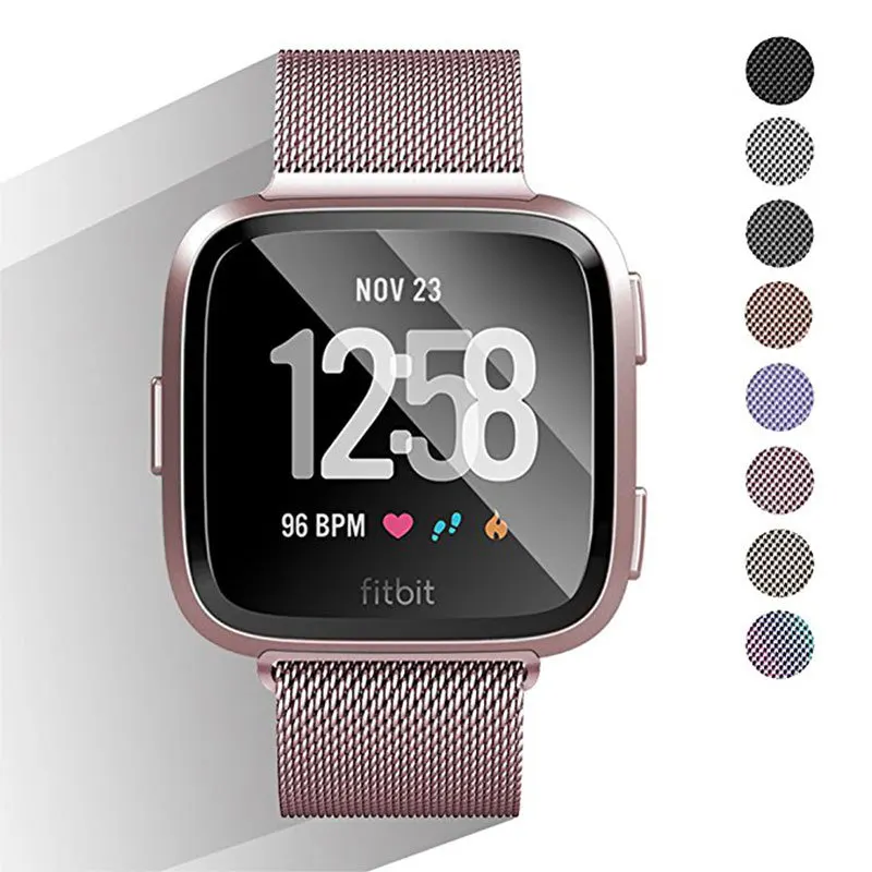 Магнитный металлический ремешок для Fitbit Versa 2 износостойкий браслет из