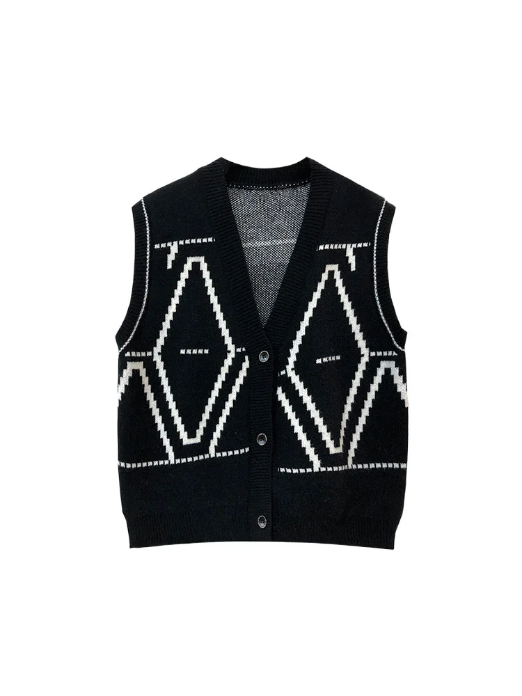 

2021 Spring New Loose-fitting Sleeveless Waistcoat Cardigan Jacket Jacket