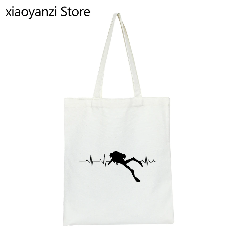 

Сумка для погружения с аквалангом, лучший подарок для дайвинга, женские холщовые сумки-тоуты для покупок, мягкая женская сумка для покупок, ...