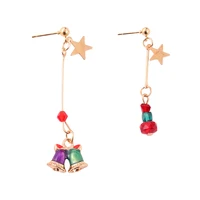 asymmetry christmas drop earrings star snowman santa claus bell pendant new year gift jewelry earrings for women 2021 trend