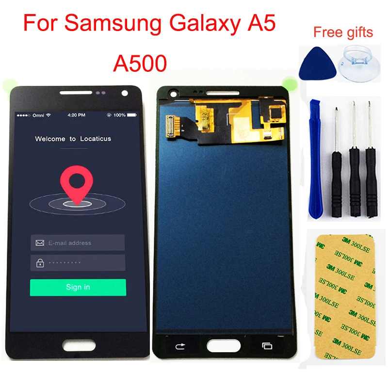 Черный для Samsung Galaxy A5 2015 A500 SM A500F A500FU A500M A500H ЖК дисплей монитор + сенсорный экран