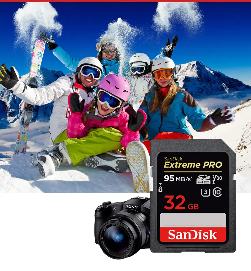 SanDisk Extreme Pro sd-карта 32 ГБ карта sd класс 10 64 Гб sd 128 ГБ scheda sd256G SDHC SDXC UHS-I 95 м/с V30 4K для цифровой камеры