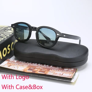 Johnny Depp Sunglasses Men Women With Case$Box Luxury Brand Designer Light Blue Lemtosh Style Sun Gl