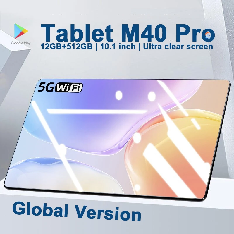 

New Tablet M40 Pro 10.1 Inch 12GB RAM 512GB ROM Tablet Android 10.0 Windows Tablets 10 Core Tablete 5G Network WIFI GPS Tablette