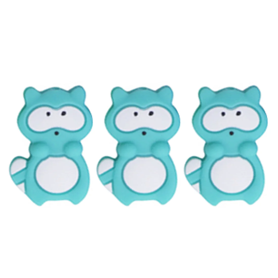 Turquoise 3 шт Силиконовые Бусины из енота для сосок, зажим, аксессуары, Детские Прорезыватели, BPA бесплатно, DIY бусины для прорезывания зубов, ожерелье - Цвет: Turquoise