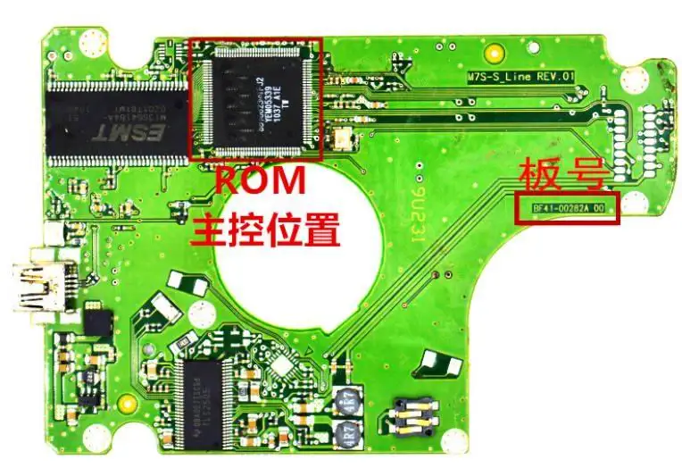 

USB 2.0 hard drive PCB board BF41-00282A M7S-S LINE REV.01 HM3221X , HM502JX