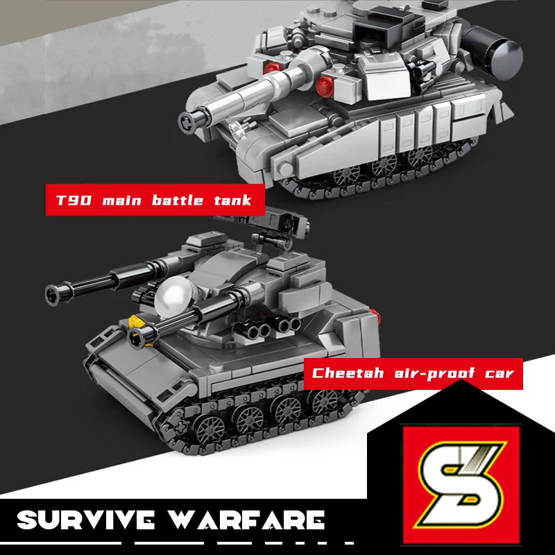 Конструктор SY Block Военный танк модель WW2 солдат РОССИИ СОВЕТСКИЙ SU 76M армия