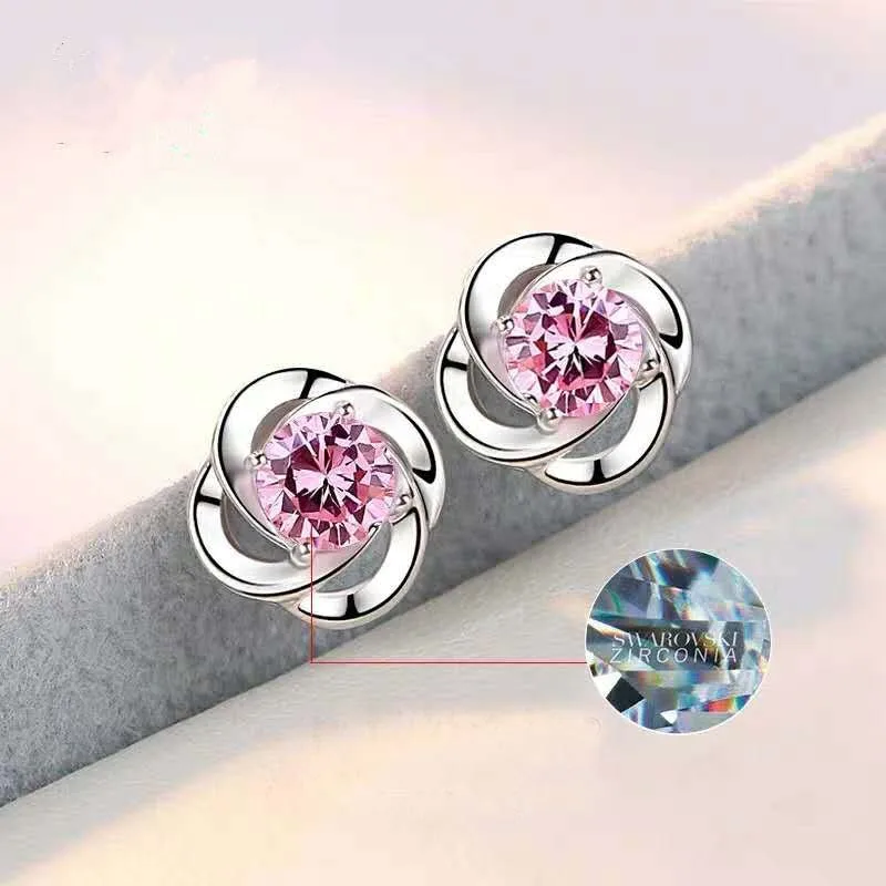 Посеребренные серьги с четырехлистным клевером lucky Простые Модные из