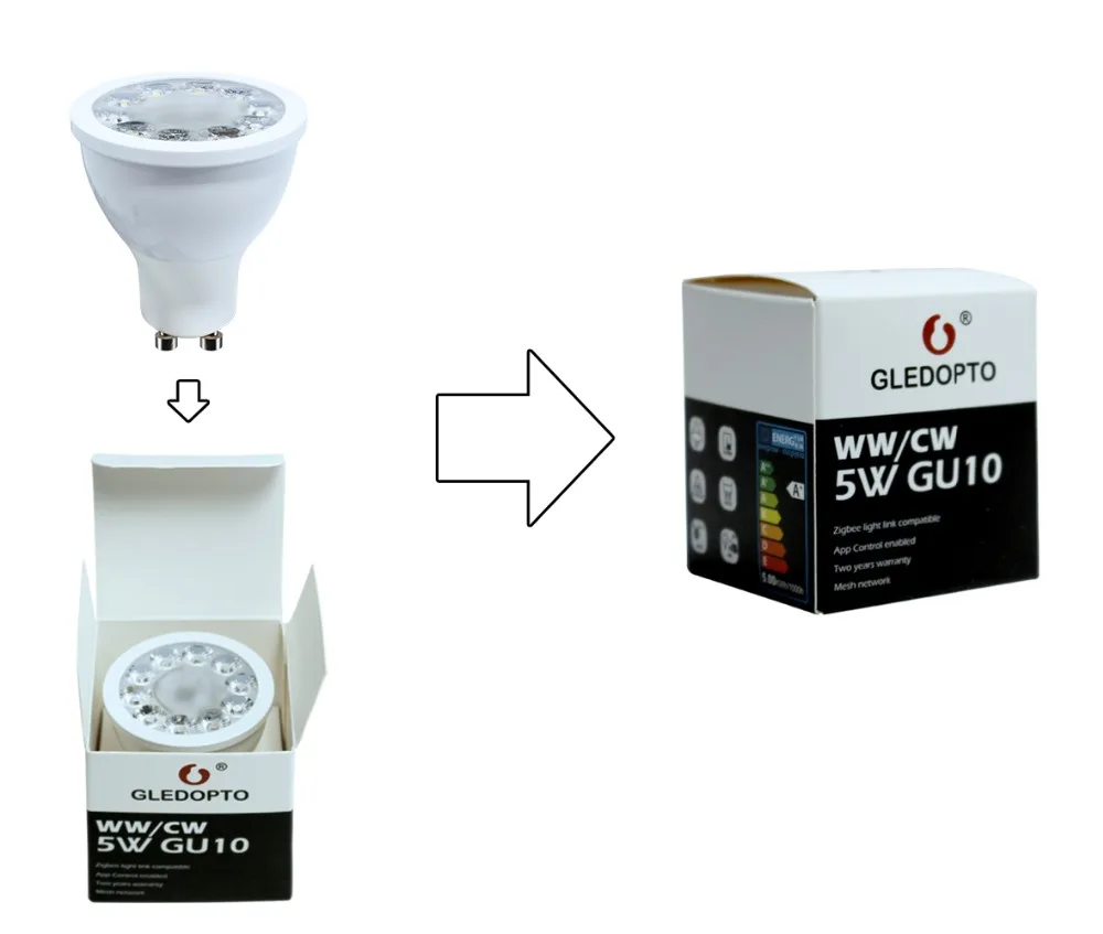 Умный дом rgb и теплый белый gu10 прожектор zigbee 5 Вт RGBW GU10 лампа AC100-240V работать с Amazon Echo plus smartThing
