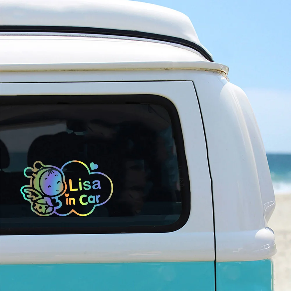 

Baby on Board Car Sticker Custom Name Funny Wrap Vinyl Cars Car-styling Auto Decor Accessories Car Decoration Car Body Cartoon
