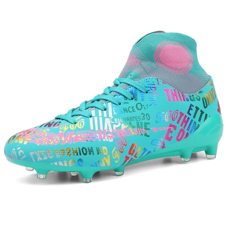 

Adult Youth Football Sneakers Two-Tone Outdoor Training Soocer Shoes Waterproof Anti-Slippery Wear-Resistant Soccer Cleats